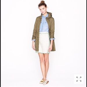 NWOT J. crew cream glimmer tweed spring mini skirt